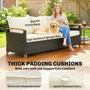 Outsunny Rattan Garden Sofa With Cushioned Wide Seats Brown