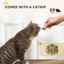 PawHut Radio Shape Cat Scratching Board with Catnip, Natural Wood Finish
