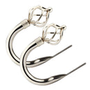 Bird Cage - Pair of Holdaback Tiebacks with End Finials in Brushed Silver