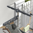 HOMCOM 3-Tier Large Clothes Airer Stainless Steel Clothes Drying Rack - Blue/Grey