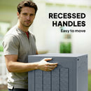 Outsunny 93L Plastic Garden Storage Box, Storage Container w/ Handles, Grey