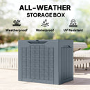 Outsunny 93L Plastic Garden Storage Box, Storage Container w/ Handles, Grey