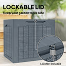 Outsunny 93L Plastic Garden Storage Box, Storage Container w/ Handles, Grey