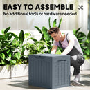 Outsunny 93L Plastic Garden Storage Box, Storage Container w/ Handles, Grey