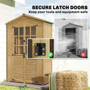 Outsunny Outdoor Storage Cabinet Waterproof Light Brown