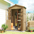 Outsunny Outdoor Storage Cabinet Waterproof Light Brown