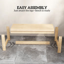 Outsunny Wooden Garden Bench, 2 Seater Slatted Outdoor Bench, Natural Wood