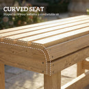 Outsunny Wooden Garden Bench, 2 Seater Slatted Outdoor Bench, Natural Wood