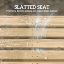 Outsunny Wooden Garden Bench, 2 Seater Slatted Outdoor Bench, Natural Wood