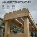 Outsunny Wooden Garden Bench, 2 Seater Slatted Outdoor Bench, Natural Wood
