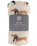 Dachshund Printed Super Soft Flannel Throw - 120x150cm