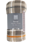 Tartan Check Printed Super Soft Flannel Throw - 120x150cm