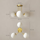 HOMCOM Light Fixture With 3-Light Globe Shades, Modern Ceiling Light, Gold