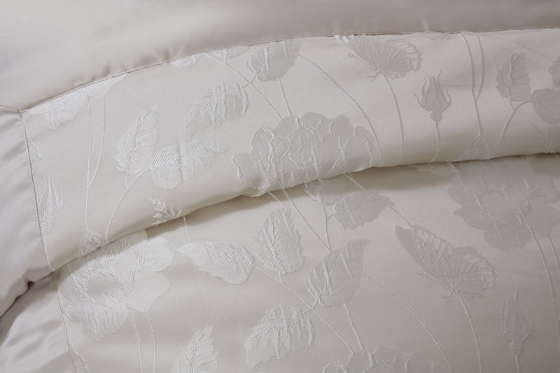 Butterfly Meadow - Embellished Jacquard Quilted Bedspread Set