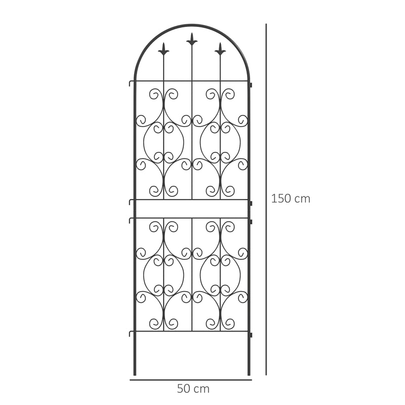 Outsunny Set of 2 Metal Garden Trellis, Outdoor Trellis Panels, 150 x 50 cm