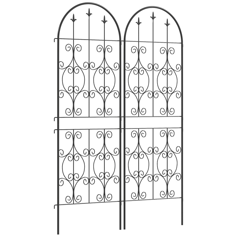 Outsunny Set of 2 Metal Garden Trellis, Outdoor Trellis Panels, 150 x 50 cm