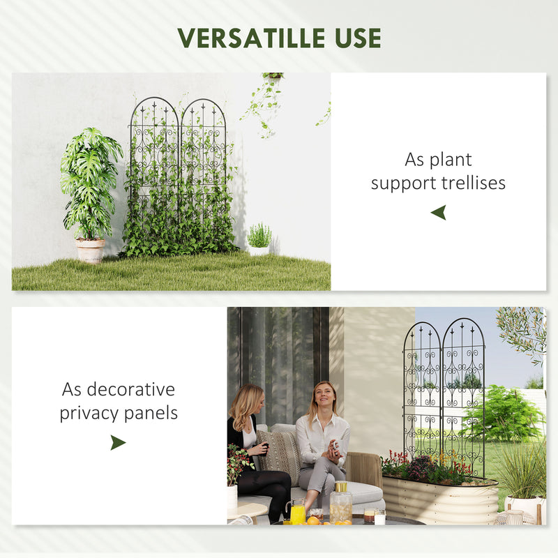 Outsunny Set of 2 Metal Garden Trellis, Outdoor Trellis Panels, 150 x 50 cm