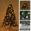 HOMCOM 6FT Pre-Lit Artificial Christmas Tree 200 LED Xmas Tree