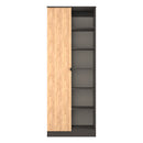 Bora Tall  2 Door 1 Drawer Robe in Gold Craft Oak & Graphite - Ready Assembled