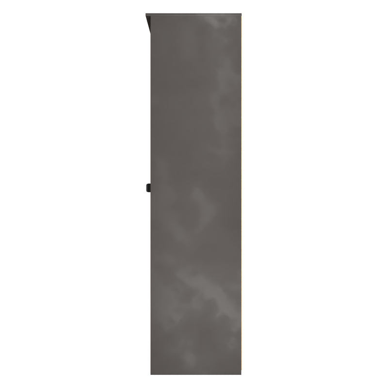 Bora Tall  2 Door 1 Drawer Robe in Gold Craft Oak & Graphite - Ready Assembled