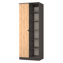 Bora Tall  2 Door 1 Drawer Robe in Gold Craft Oak & Graphite - Ready Assembled