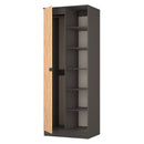 Bora Tall  2 Door 1 Drawer Robe in Gold Craft Oak & Graphite - Ready Assembled