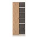 Bora Tall  2 Door 1 Drawer Robe in Gold Craft Oak & Kashmir - Ready Assembled