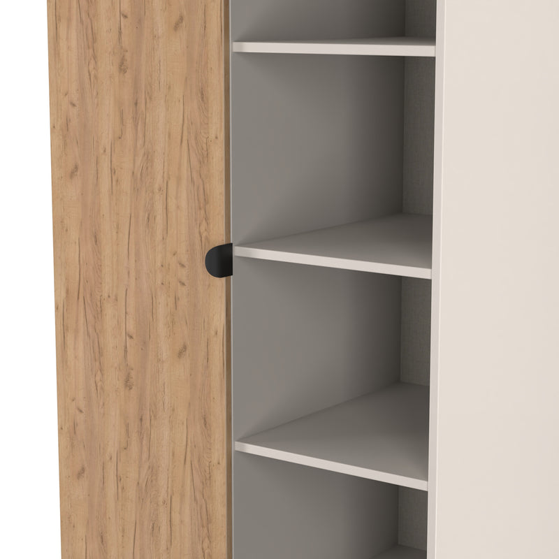 Bora Tall  2 Door 1 Drawer Robe in Gold Craft Oak & Kashmir - Ready Assembled