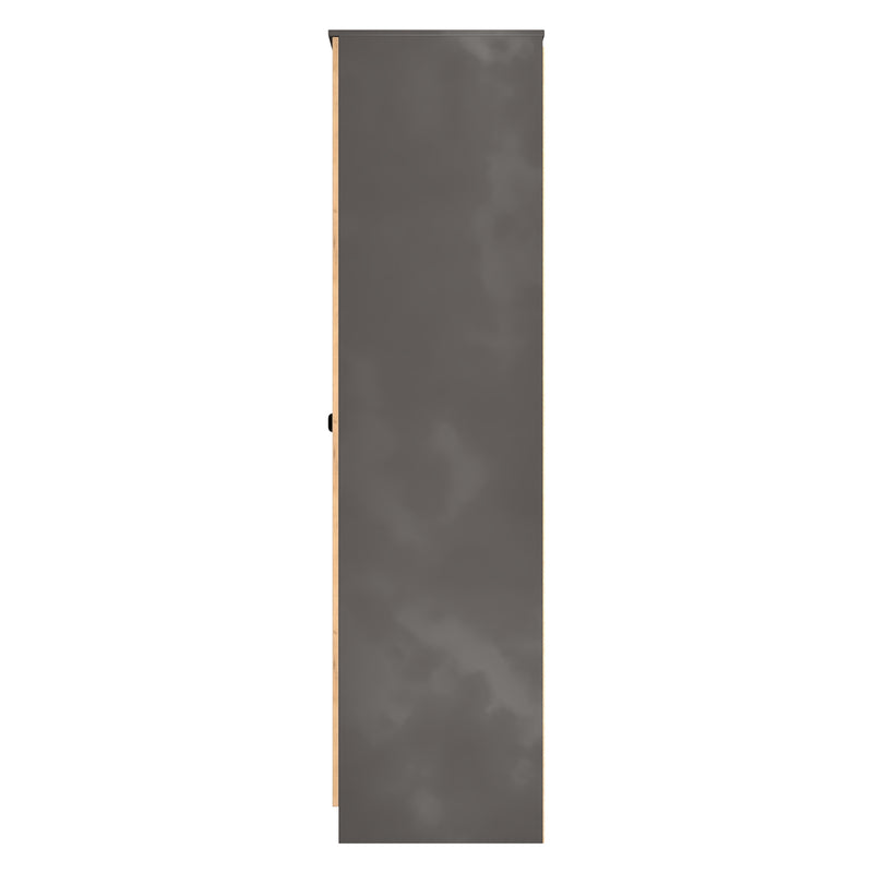 Bora Tall  2 Door  Robe in Gold Craft Oak & Graphite - Ready Assembled