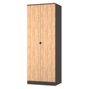Bora Tall  2 Door  Robe in Gold Craft Oak & Graphite - Ready Assembled