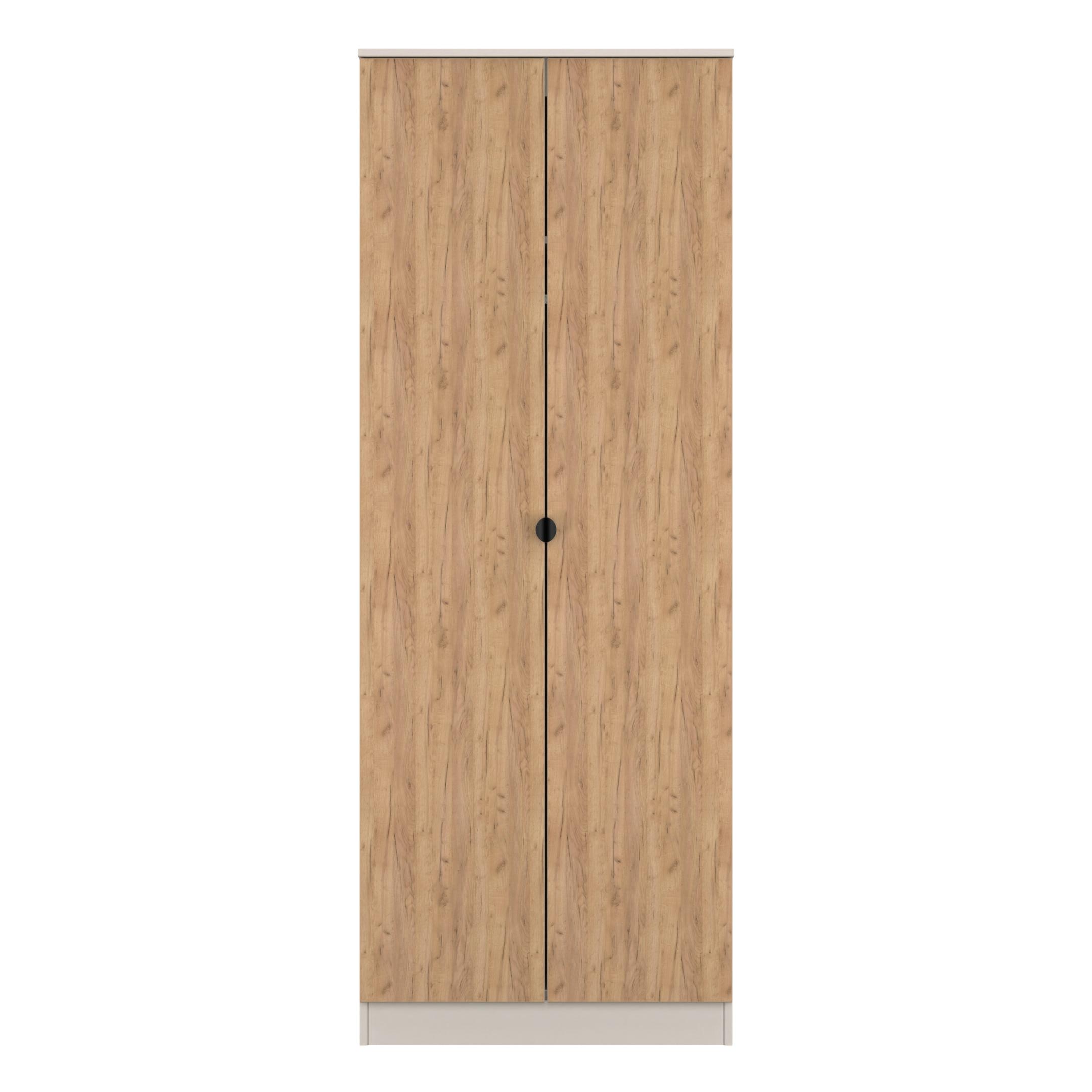 Bora Tall 2 Door Robe in Gold Craft Oak & Kashmir - Ready Assembled