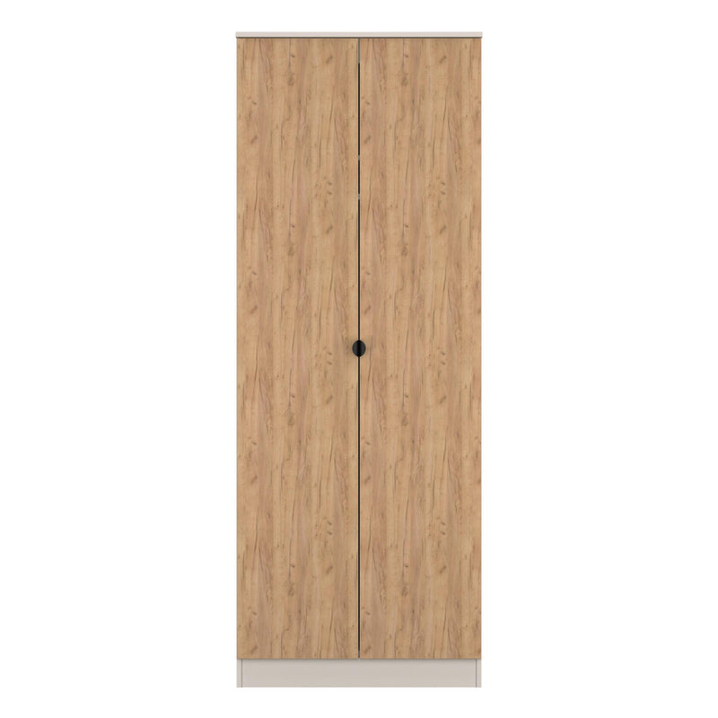 Bora Tall  2 Door  Robe in Gold Craft Oak & Kashmir - Ready Assembled