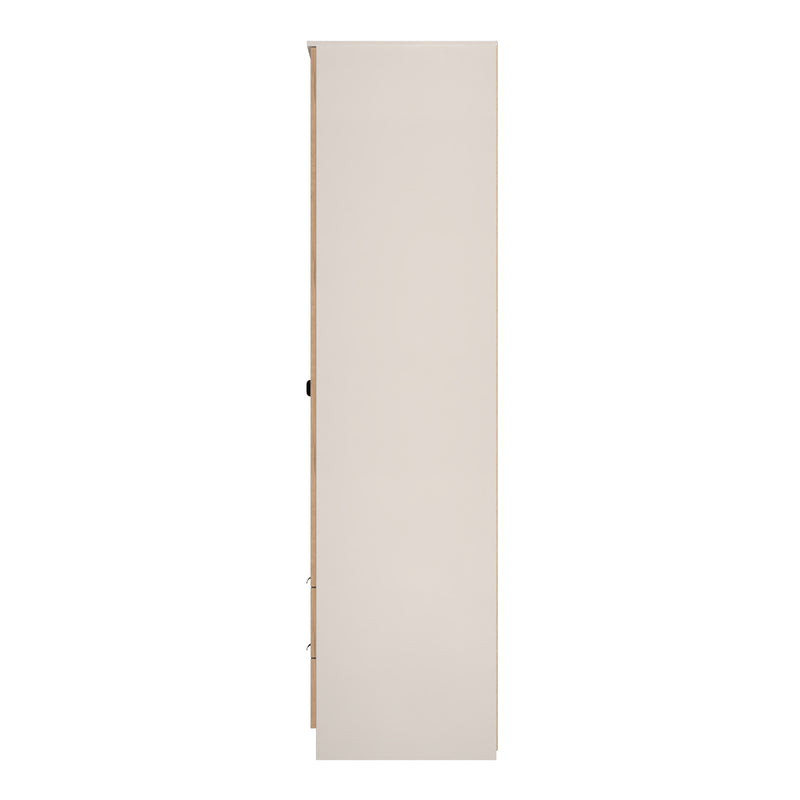 Bora Tall  2 Door 2 Drawer Robe in Gold Craft Oak & Kashmir - Ready Assembled
