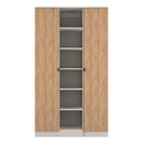 Bora Tall  3 Door Robe with shelves in Gold Craft Oak & Kashmir - Ready Assembled