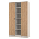 Bora Tall  3 Door Robe with shelves in Gold Craft Oak & Kashmir - Ready Assembled