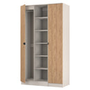 Bora Tall  3 Door Robe with shelves in Gold Craft Oak & Kashmir - Ready Assembled