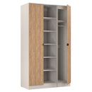 Bora Tall  3 Door Robe with shelves in Gold Craft Oak & Kashmir - Ready Assembled
