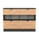 Bora 4 Drawer Midi Chest in Gold Craft Oak & Graphite - Ready Assembled