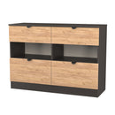 Bora 4 Drawer Midi Chest in Gold Craft Oak & Graphite - Ready Assembled