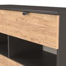 Bora 4 Drawer Midi Chest in Gold Craft Oak & Graphite - Ready Assembled