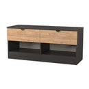 Bora 2 Drawer Bed Box in Gold Craft Oak & Graphite - Ready Assembled