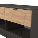 Bora 2 Drawer Bed Box in Gold Craft Oak & Graphite - Ready Assembled