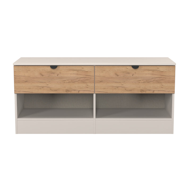 Bora 2 Drawer Bed Box in Gold Craft Oak & Kashmir - Ready Assembled