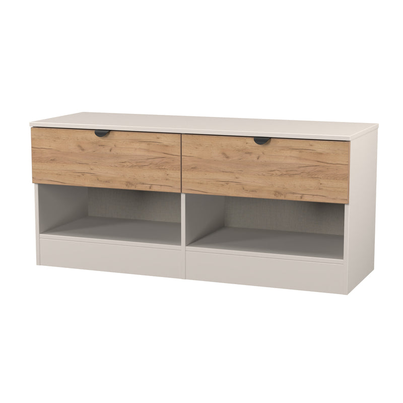 Bora 2 Drawer Bed Box in Gold Craft Oak & Kashmir - Ready Assembled