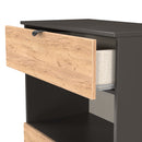 Bora 2 Drawer Deep Chest with shelf in Gold Craft Oak & Graphite - Ready Assembled