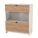 Bora 2 Drawer Deep Chest with shelf in Gold Craft Oak & Kashmir - Ready Assembled