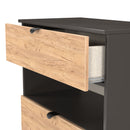 Bora 3 Drawer Deep Chest with shelf in Gold Craft Oak & Graphite - Ready Assembled