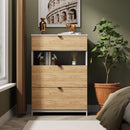 Bora 3 Drawer Deep Chest with shelf in Gold Craft Oak & Kashmir - Ready Assembled