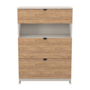 Bora 3 Drawer Deep Chest with shelf in Gold Craft Oak & Kashmir - Ready Assembled