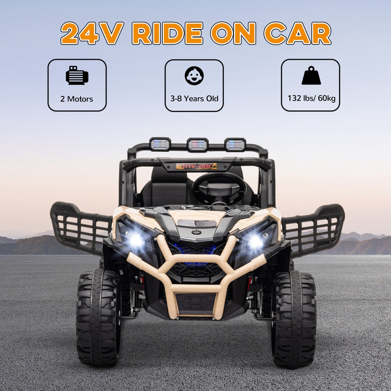 AIYAPLAY 2 Seater 24V Kids Electric Car w/ Remote Control